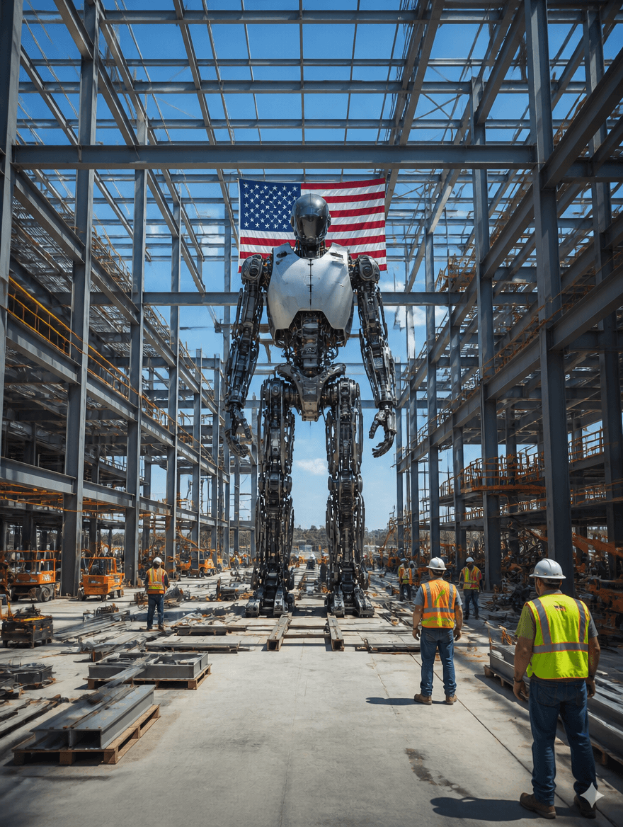 A humanoid robot factory under construction in the US