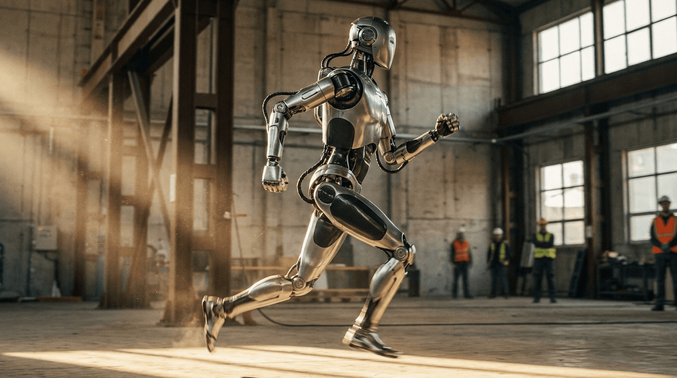 EngineAI T800 in dynamic motion on a test rig