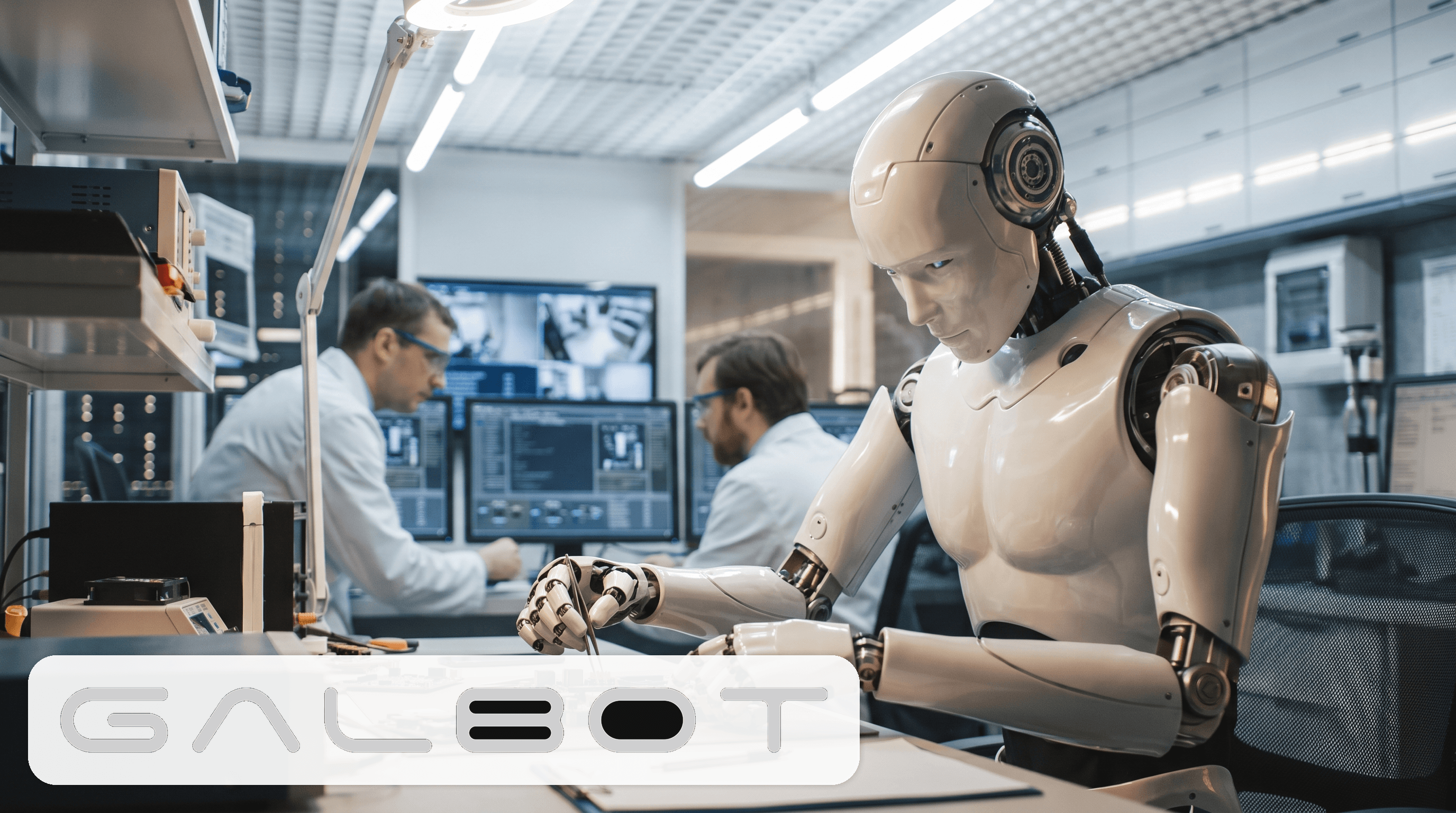 A humanoid robot performing precise manipulation in a lab