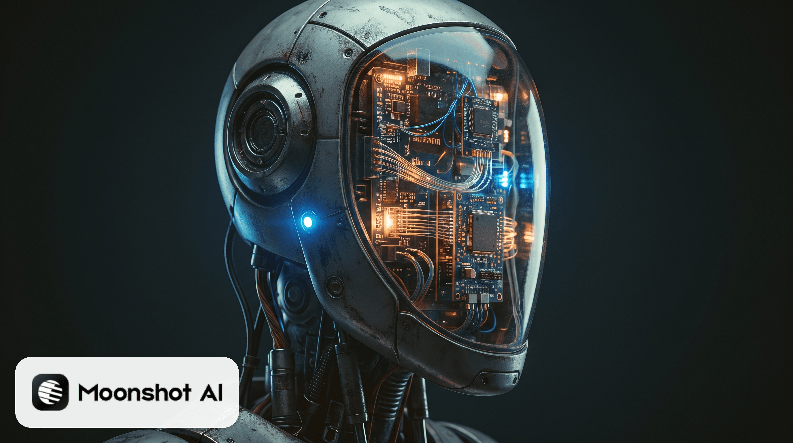 A processing unit inside a humanoid robot's head