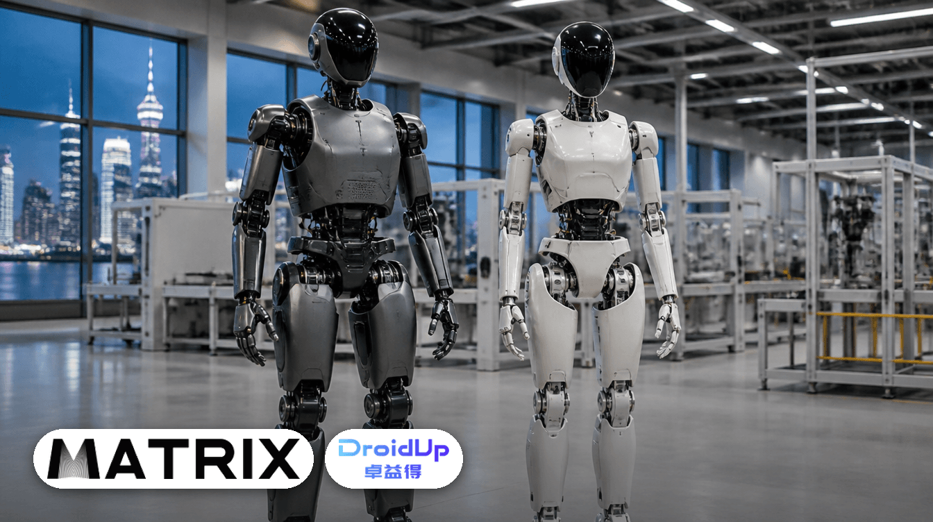 Matrix Robotics and DroidUp humanoids on the factory floor