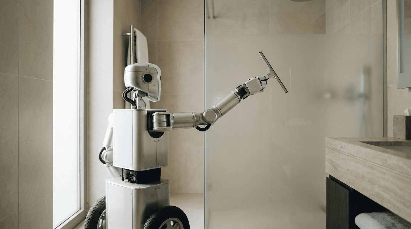 Zerith Z/H humanoid cleaning a hotel room